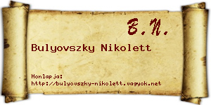 Bulyovszky Nikolett névjegykártya