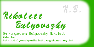 nikolett bulyovszky business card